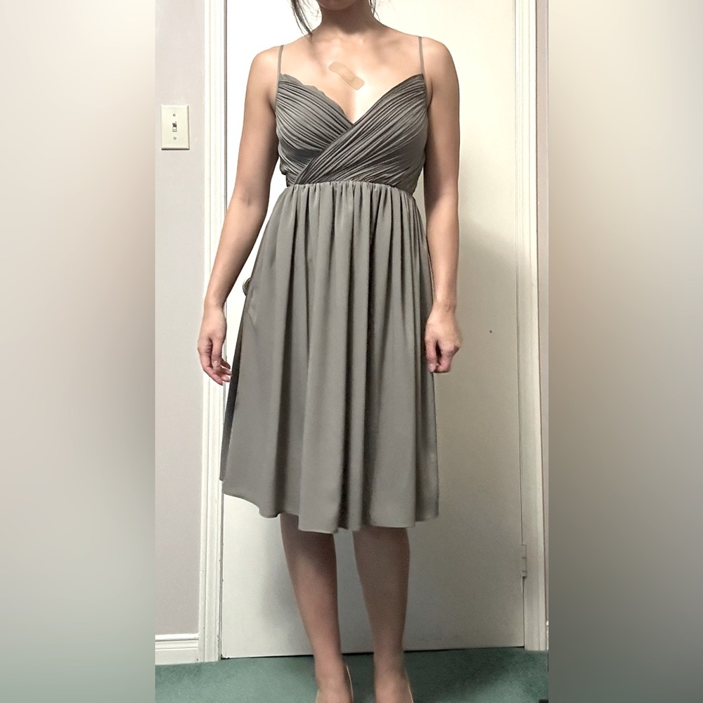 Banana Republic, pleated cocktail dress, grey, size 0